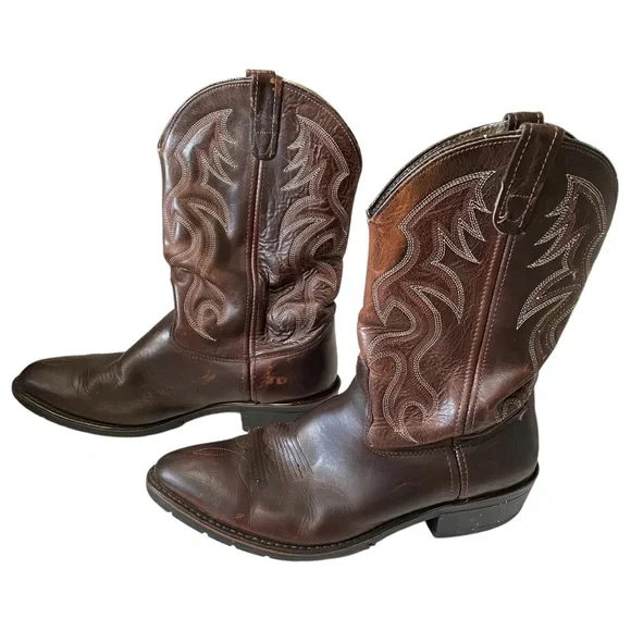 Double H Robert Boots AG7 Work Western 3282 Mens 12 D Medium Brown - Picture 4 of 7